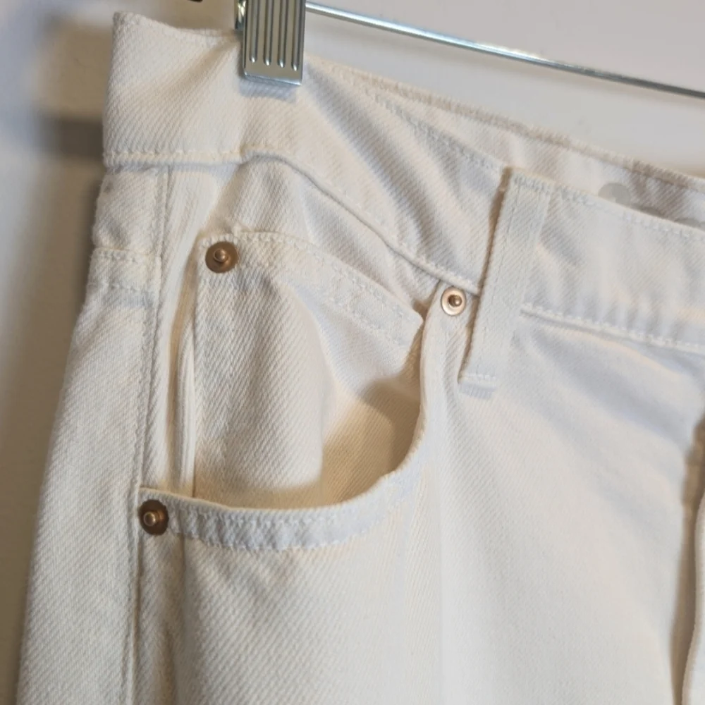 Mother Snacks Natural Ivory Off White The Fun Dip Denim Cargo Skirt Size 29